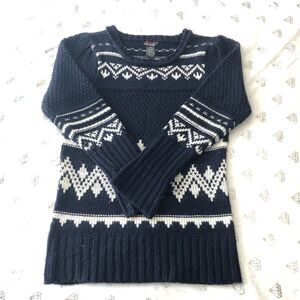 devoted size small navy and white knit sweater